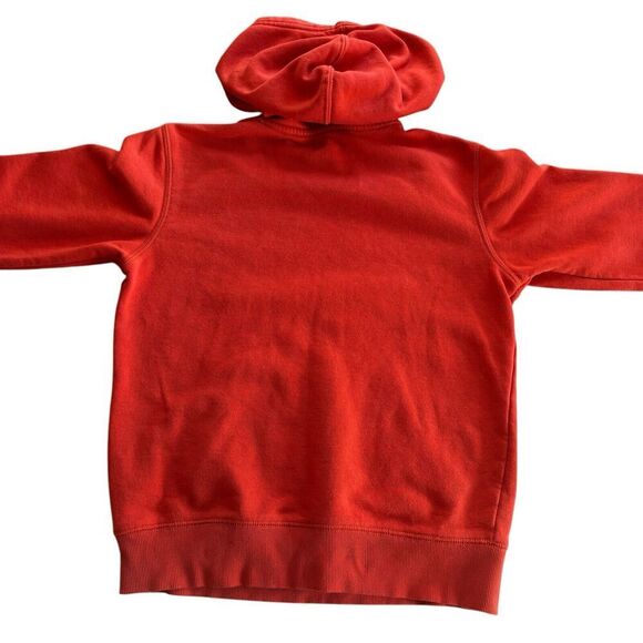 Boys Champion Logo Orange Red Distressed Casual Athletic Sweatshirt Hoodie Sz L - Picture 8 of 12